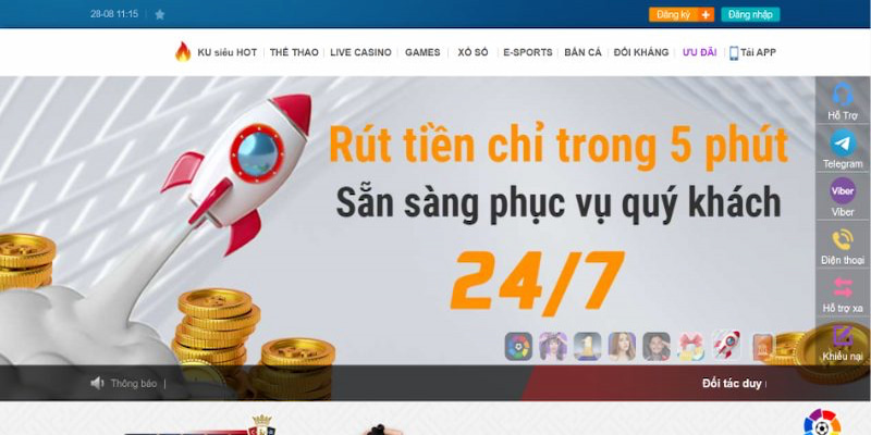 Rút tiền KUBET88